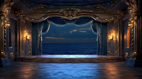 沙滩舞台上的镀金建筑