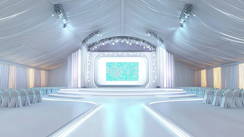 户外弧形舞台LED屏幕时尚秀