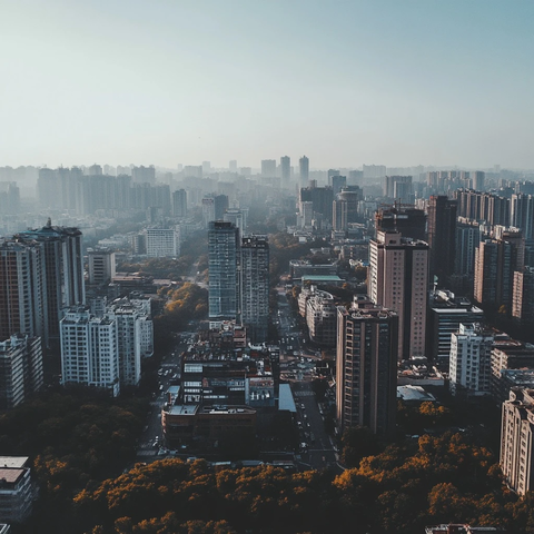 城市建筑群鸟瞰全景