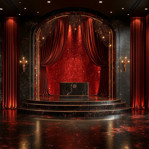 红色主题OTT平台颁奖舞台