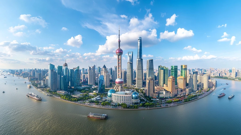 上海陆家嘴全景鸟瞰图