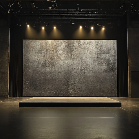 舞台上的灰色墙壁
