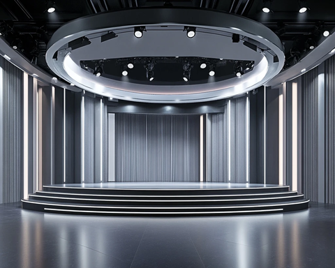 现代综艺舞台正面拍摄