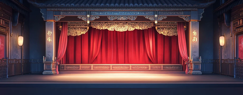 古典舞台雕刻栏杆