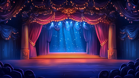 迪士尼风格卡通舞台背景