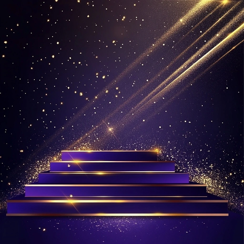 紫色舞台金色灯光