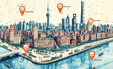 城市地标建筑林立的繁华都市景象