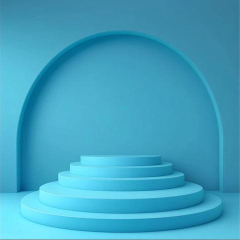 圆形台阶蓝色背景