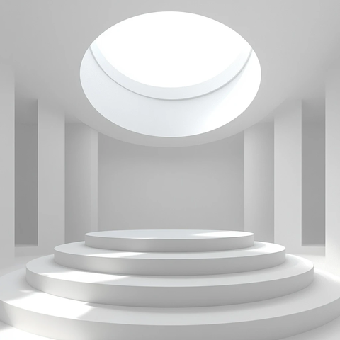 白色圆形高台