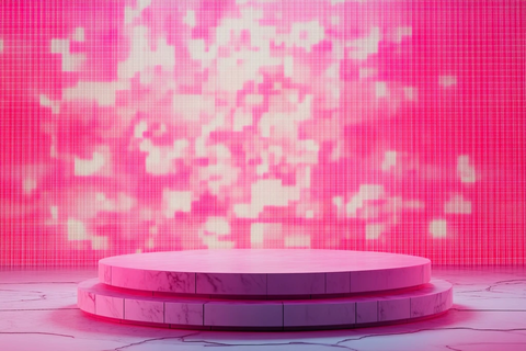 舞台平台前粉色像素图案