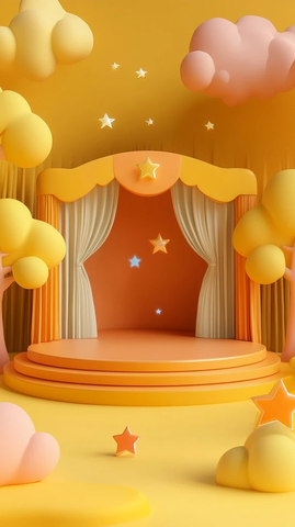 圆形舞台卡通背景