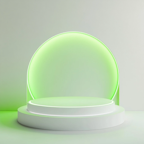 绿色灯光下的演讲台