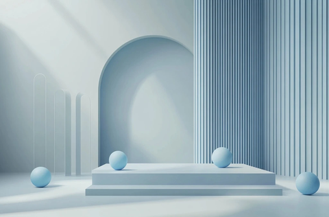 蓝色几何舞台设计