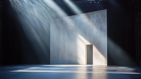 舞台白墙门后光