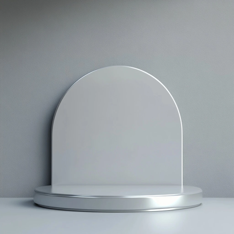 银色领奖台与灰色背景