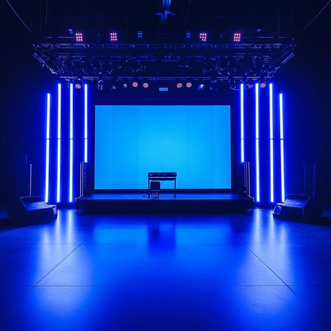 16x9舞台屏幕与蓝色LED灯条