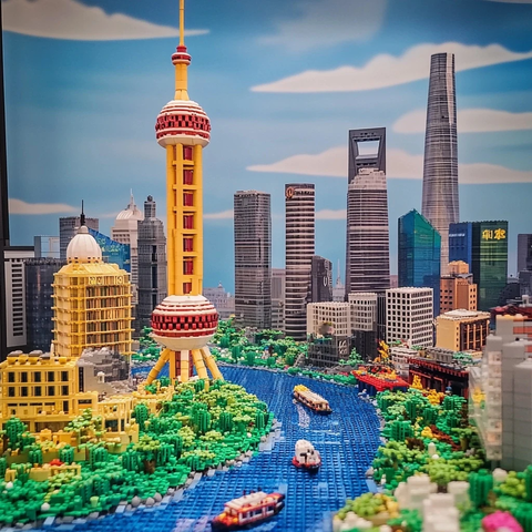 乐高积木拼成的城市建筑景观