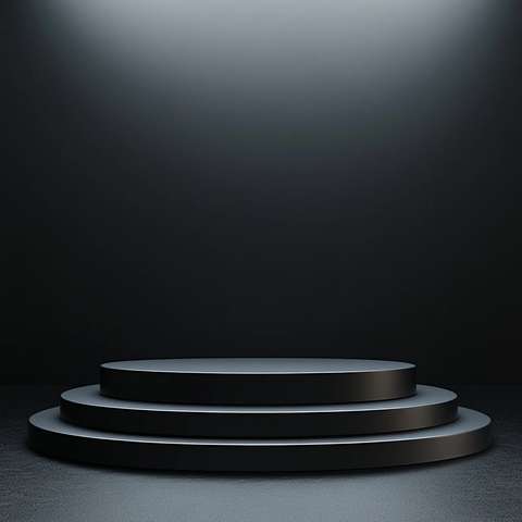 灰色讲台黑色背景