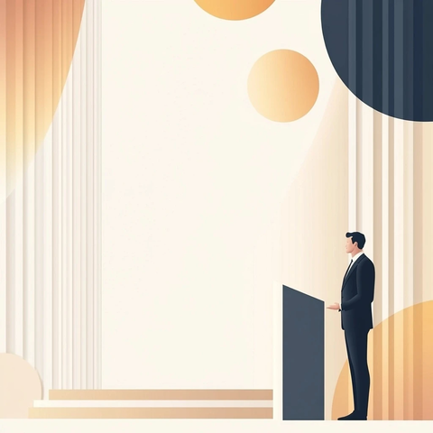 演讲者在讲台前