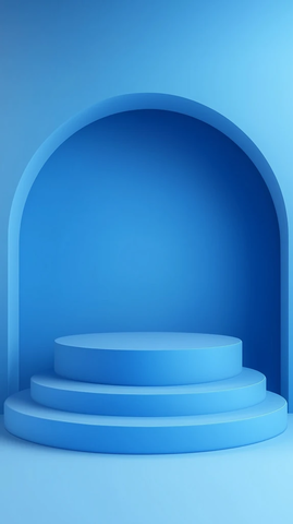 蓝色讲台高清渲染图