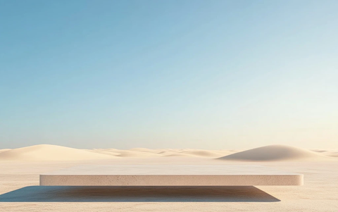沙漠中的矩形平台