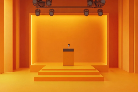 中性背景下的演讲者设置