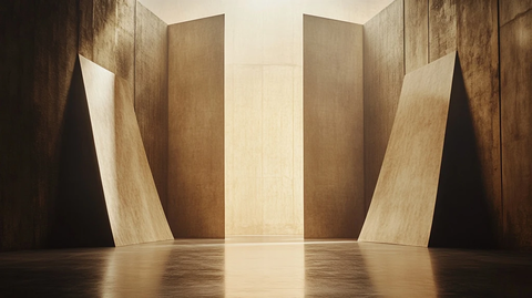 对称米色舞台布景