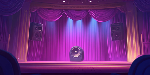 剧院舞台与紫色幕布