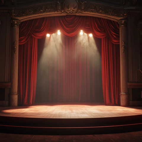 红色帷幕舞台
