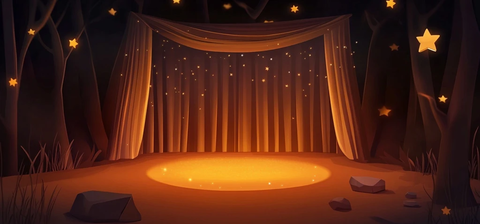 金色舞台与星空幕布