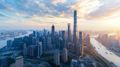 现代化大都市城市风光鸟瞰全景