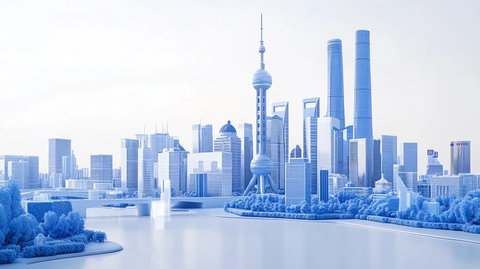 现代化大都市建筑鸟瞰全景