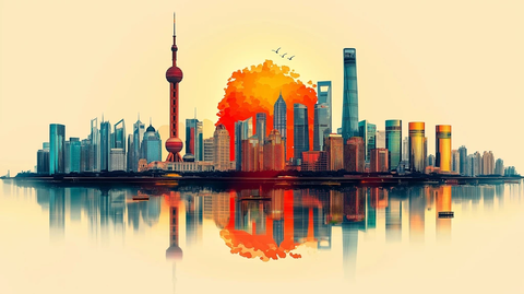 现代化大都市天际线景观