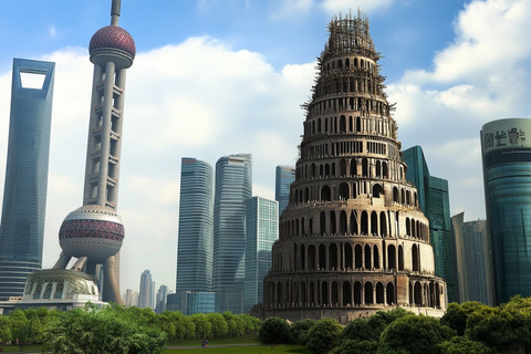 东方明珠旁的特色古建筑塔