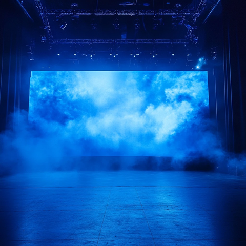 蓝色舞台背景科技发布场景