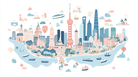 城市建筑景观图特色地标建筑云集