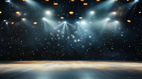 空舞台与闪烁灯光