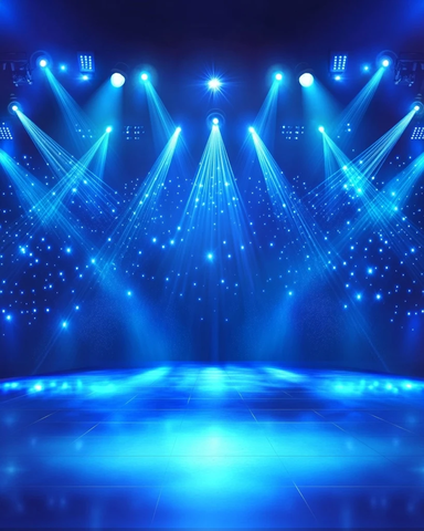 舞台蓝光与聚光灯