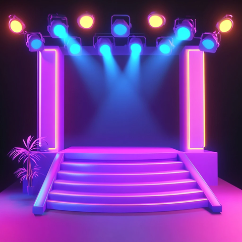 现代舞台时尚热情华丽灯光