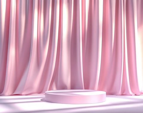 粉色幕布舞台空置