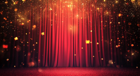 金色灯光舞台幕布