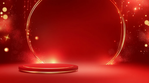 金色光效圆形舞台