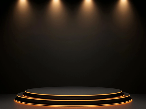 黑色金色展示台