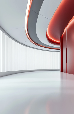 白色红色LED屏幕电视演播室