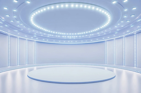虚拟演播室白色背景圆形空间