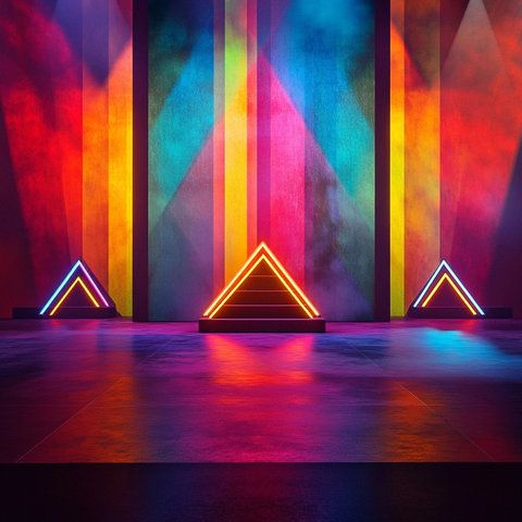 三色舞台三角灯光