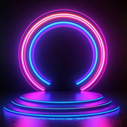 霓虹灯背景渲染