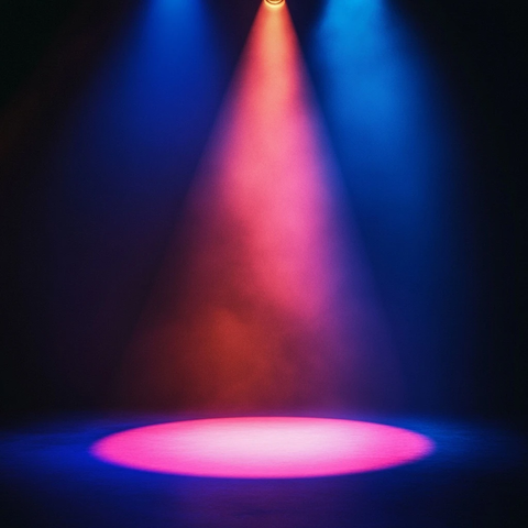 彩色聚光灯舞台