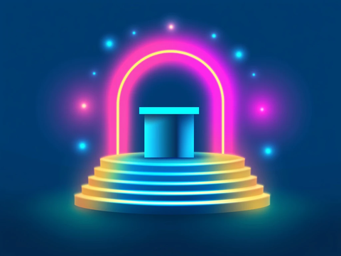 圆润简约讲台舞台灯光