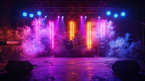 霓虹灯舞台烟雾